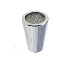 Cabinet Knob, Polished Chrome With Swarovski Crystal