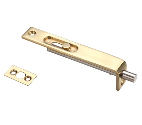 Sunk Slide Flush Bolt (17mm x 100mm), Polished Brass