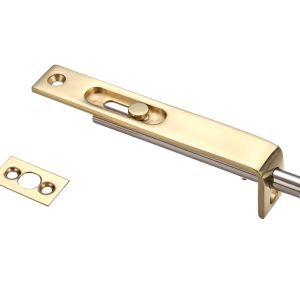 Sunk Slide Flush Bolt (17mm x 100mm), Polished Brass