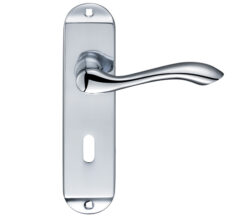 Arundel Door Handles On Backplate, Polished Chrome  (sold in pairs)