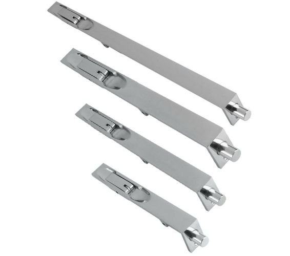 Lever Action Flush Bolt (Various Sizes), Polished Chrome
