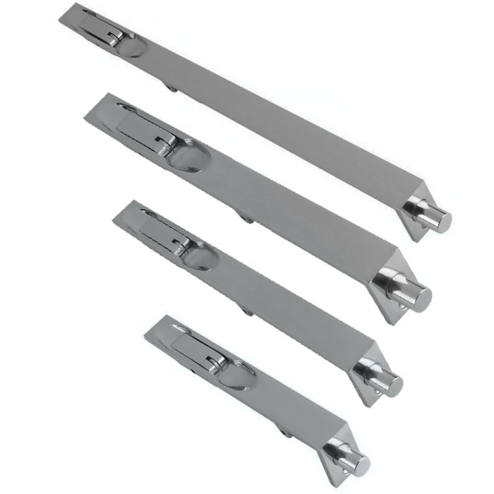 Lever Action Flush Bolt (Various Sizes), Satin Chrome