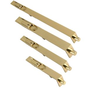 Lever Action Flush Bolt (Various Sizes), Polished Brass