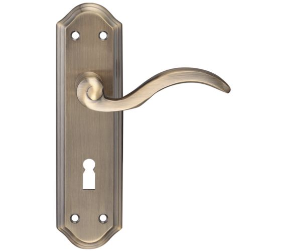 Winchester Door Handles On Backplate, Florentine Bronze (sold in pairs)