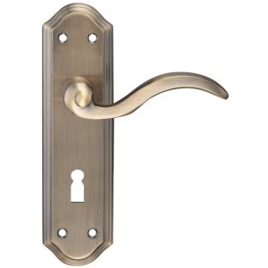 Winchester Door Handles On Backplate, Florentine Bronze (sold in pairs)