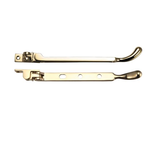 Bulb End Casement Stay (8″, 10″ OR 12″), Polished Brass