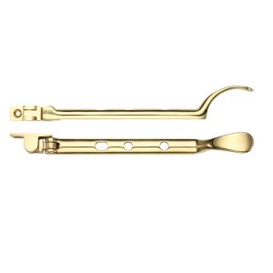 Spoon End Casement Stay (8″, 10″ OR 12″), Polished Brass