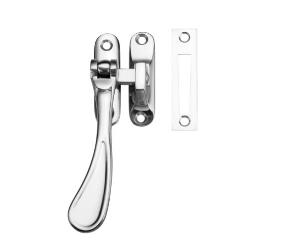 Spoon End Casement Fastener, Polished Chrome