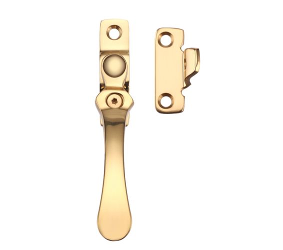 Wedge Type Locking Casement Fastener, Polished Brass
