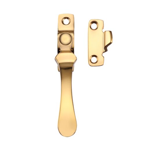 Wedge Type Casement Fastener, Polished Brass