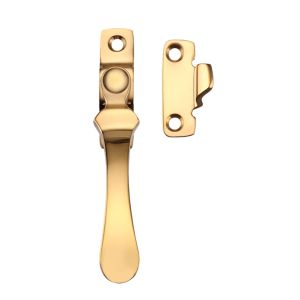 Wedge Type Casement Fastener, Polished Brass
