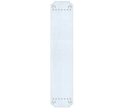 Cast Brass Art Nouveau Finger Plate (370mm x 64mm), Polished Chrome