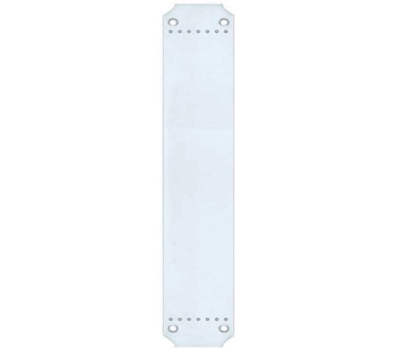 Cast Brass Art Nouveau Finger Plate (370mm x 64mm), Polished Chrome