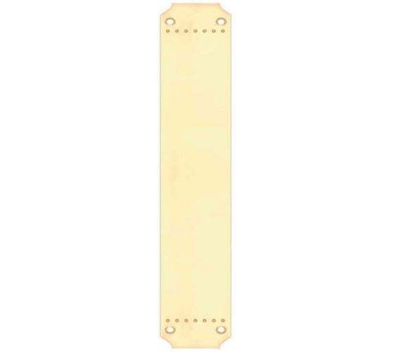 Cast Brass Art Nouveau Finger Plate (370mm x 64mm), Polished Brass