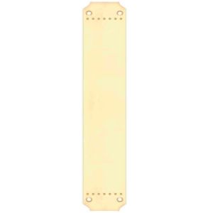 Cast Brass Art Nouveau Finger Plate (370mm x 64mm), Polished Brass