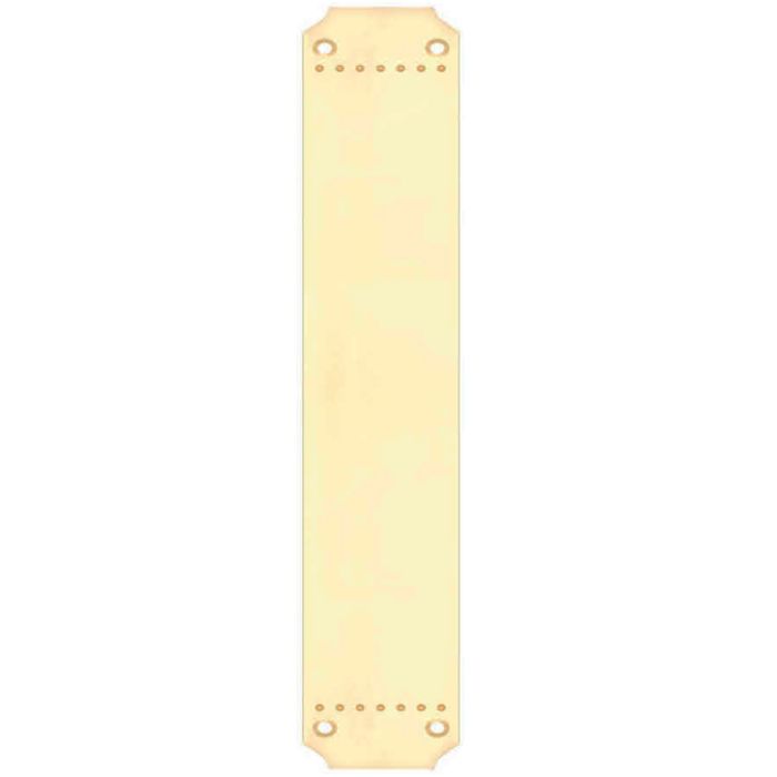 Cast Brass Art Nouveau Finger Plate (370mm x 64mm), Polished Brass