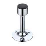 Cylinder Door Stop With Rose, Polished Chrome