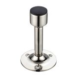 Cylinder Door Stop With Rose, Polished Nickel