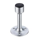 Cylinder Door Stop With Rose, Satin Chrome