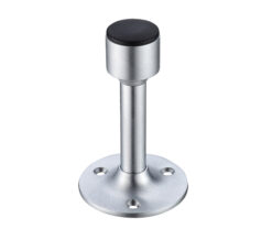 Cylinder Door Stop With Rose, Satin Chrome