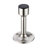 Cylinder Door Stop With Rose - 54mm - Satin Nickel