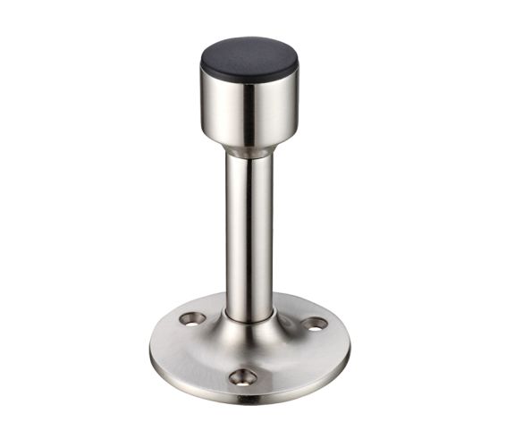 Cylinder Door Stop With Rose – 54mm – Satin Nickel