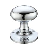 Oval Mortice Door Knobs, Polished Chrome (sold in pairs)