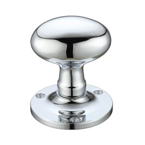 Oval Mortice Door Knobs, Polished Chrome (sold in pairs)