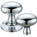Oval Rim Door Knobs, Polished Chrome (sold in pairs)