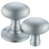 Oval Rim Door Knobs, Satin Chrome (sold in pairs)