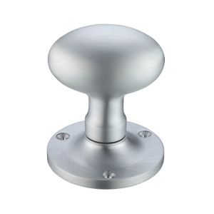 Oval Mortice Door Knobs, Satin Chrome (sold in pairs)