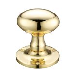 Oval Mortice Door Knobs, Polished Brass (sold in pairs)