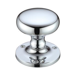 Mushroom Mortice Door Knobs, Polished Chrome  (sold in pairs)