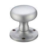 Mushroom Mortice Door Knobs, Satin Chrome -  (sold in pairs)