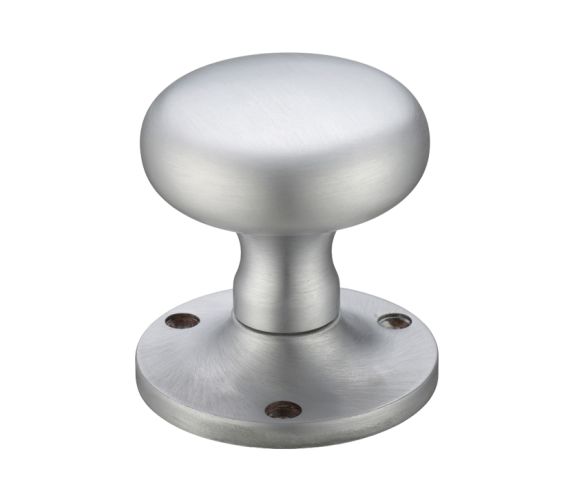 Mushroom Mortice Door Knobs, Satin Chrome –  (sold in pairs)