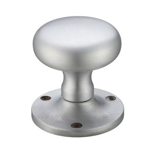 Mushroom Mortice Door Knobs, Satin Chrome –  (sold in pairs)