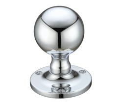 Ball Mortice Door Knobs, Polished Chrome -  (sold in pairs)