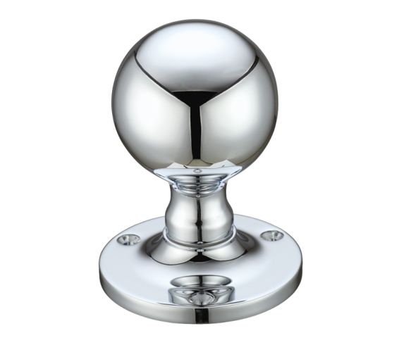 Ball Mortice Door Knobs, Polished Chrome –  (sold in pairs)
