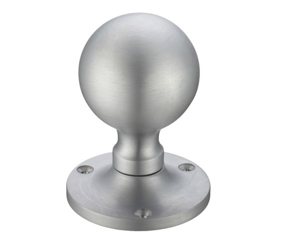 Ball Mortice Door Knobs, Satin Chrome (sold in pairs)