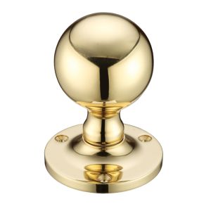 Ball Mortice Door Knobs, Polished Brass (sold in pairs)