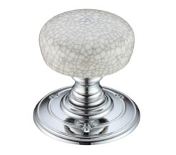 Zoo Hardware Grey Crackle Glaze Porcelain Door Knobs - Polished Chrome (sold in pairs)