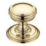 Concealed Fix Mortice Door Knobs, Polished Brass -  (sold in pairs)