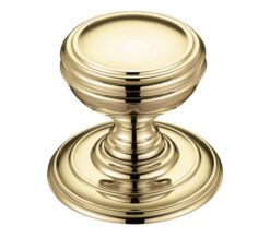 Concealed Fix Mortice Door Knobs, Polished Brass -  (sold in pairs)