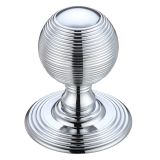 Ringed Mortice Door Knobs, Polished Chrome -  (sold in pairs)