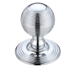 Ringed Mortice Door Knobs, Polished Chrome -  (sold in pairs)