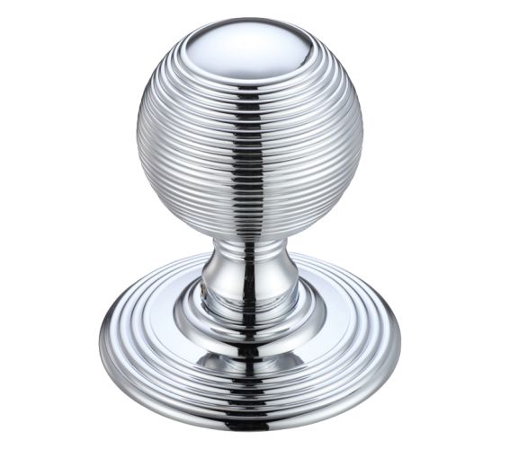 Ringed Mortice Door Knobs, Polished Chrome –  (sold in pairs)
