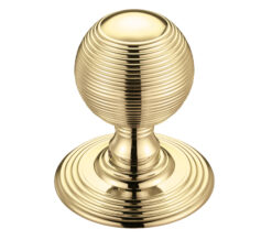Ringed Mortice Door Knobs, Polished Brass -  (sold in pairs)