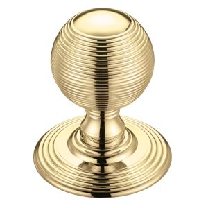 Ringed Mortice Door Knobs, Polished Brass –  (sold in pairs)