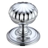 Flower Mortice Door Knobs, Polished Chrome (sold in pairs)