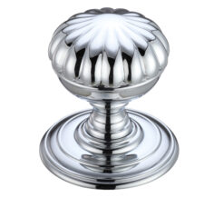 Flower Mortice Door Knobs, Polished Chrome (sold in pairs)